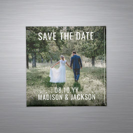 Einfache moderne Minimalistische Hochzeit rettet d Magnet