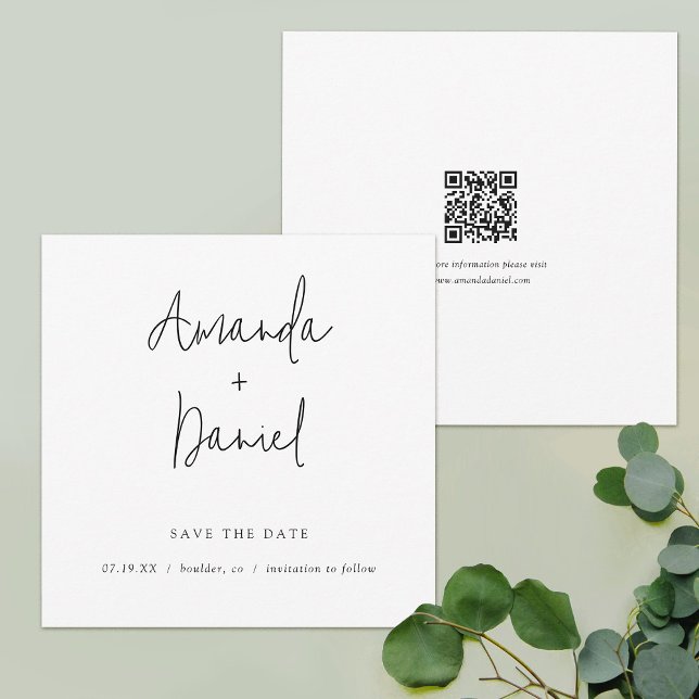 Einfache, moderne Minimalistische Hochzeit Save The Date (Von Creator hochgeladen)
