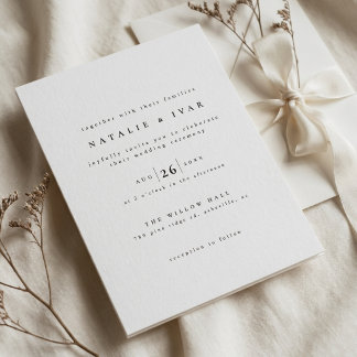 Einfache moderne minimalistische Hochzeitseinladun Einladung
