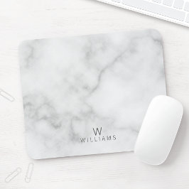 Einfache, moderne, Minimalistische Marmormonogramm Mousepad