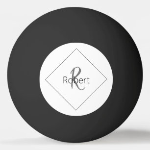 Einfache, moderne Minimalistische Monogramm Name W Tischtennisball