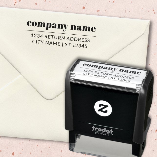 Einfache moderne Minimalistische Rücksendeadresse Permastempel (Company Return Address Stamp)