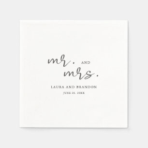 Einfache moderne Minimalistische Schrift Mr. and M Serviette