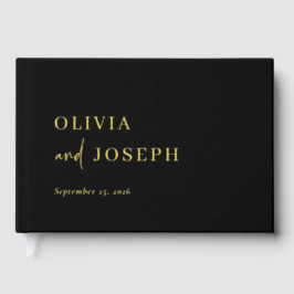 Einfache, moderne Minimalistische Schwarz | Hochze Gästebuch