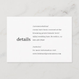 Einfache, moderne Minimalistische Schwarze Hochzei Begleitkarte