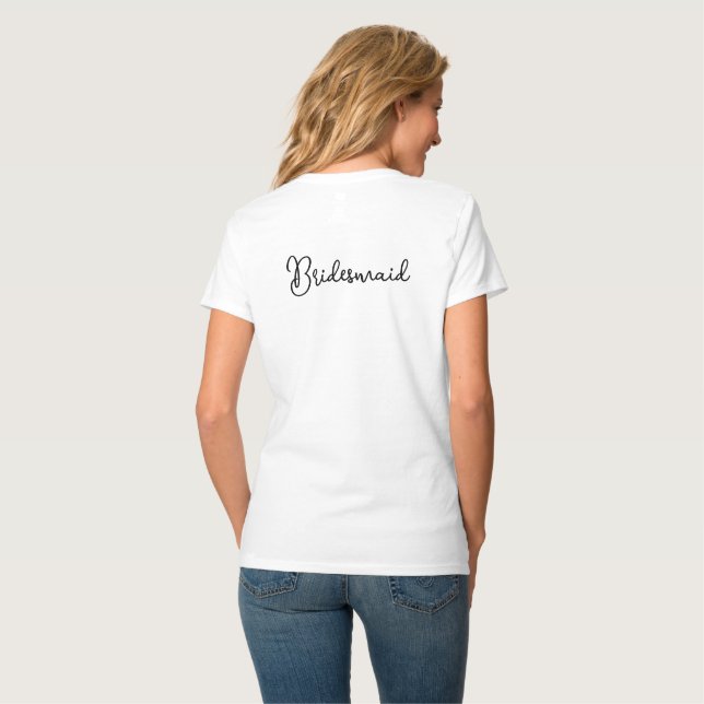 Einfache, moderne Minimalistische Schwarze Schrift T-Shirt (Rückseite Vollansicht)