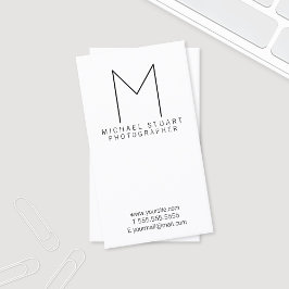 Einfache, moderne Minimalistische Schwarzweiß-Mono Visitenkarte