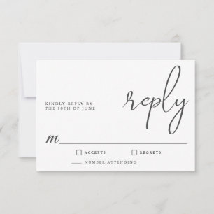 Einfache, moderne, Minimalistische Script-UAWG RSVP Karte