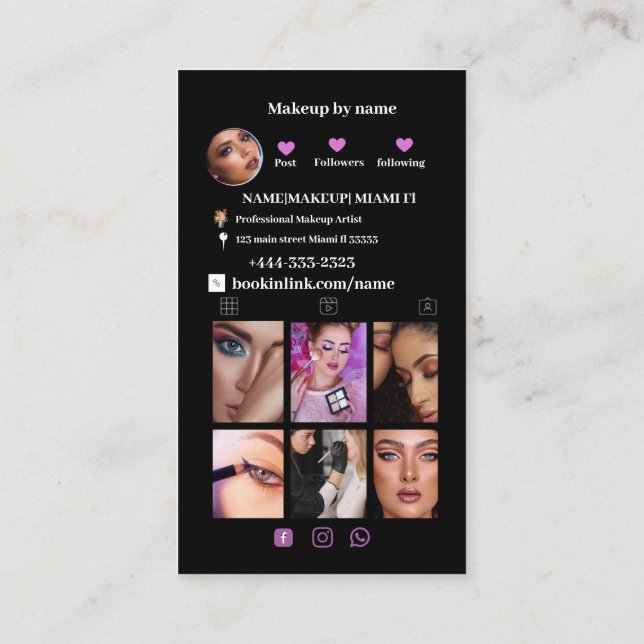 Einfache moderne Minimalistische Social Media Visitenkarte (Rückseite)