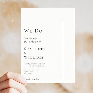 Einfache moderne Minimalvorgabe für Hochzeiten Einladung