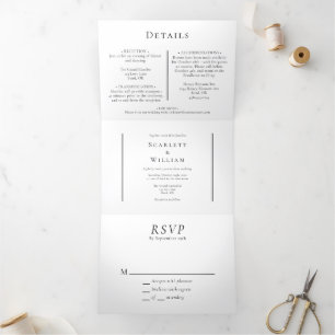 Einfache, moderne MinimalWedding in einem Dreifach Gefaltete Einladung