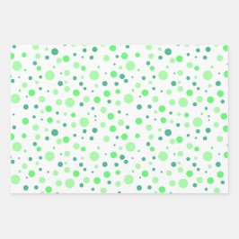 Einfache moderne Mint & Jade Green Polka Dots Geschenkpapier Set