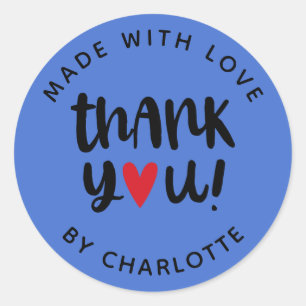 Einfache Moderne mit Liebe Vielen Dank Runder Aufkleber