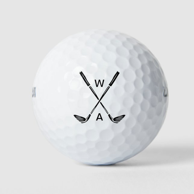 Einfache, moderne Mit Monogramm Golfanlage Golfball (Vorderseite)