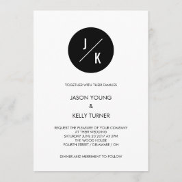 Einfache, moderne monochrome Einladung