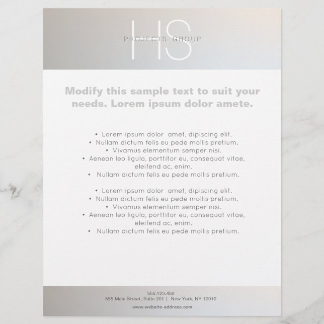 Einfache moderne Monogram Beruflich Grau Silver Flyer (Vorne)