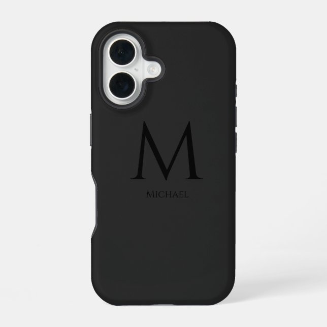 Einfache moderne Monogram Case-Mate iPhone Case 16 Hülle (Rückseite)