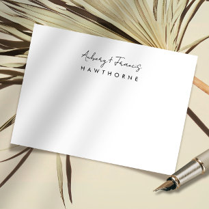 Einfache moderne Monogram Couple Wedding Stationer Mitteilungskarte