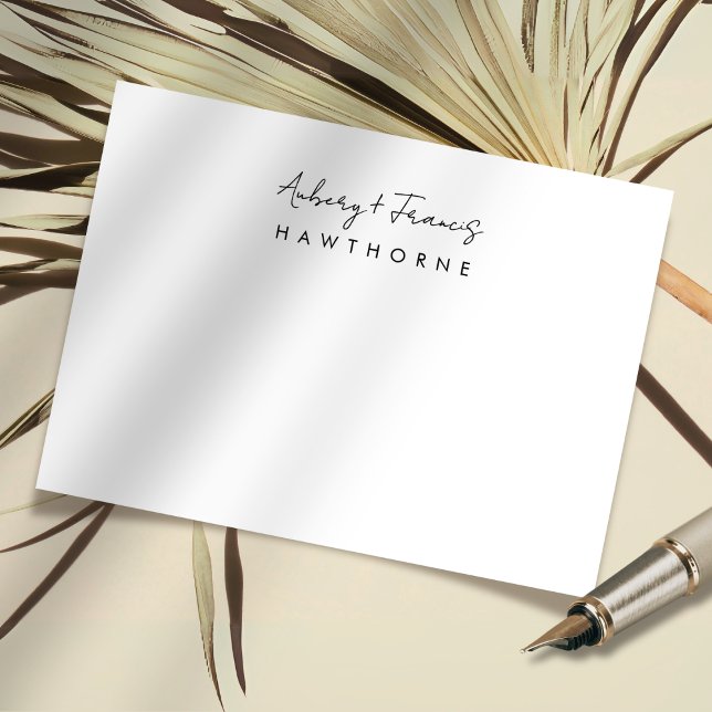 Einfache moderne Monogram Couple Wedding Stationer Mitteilungskarte (Von Creator hochgeladen)