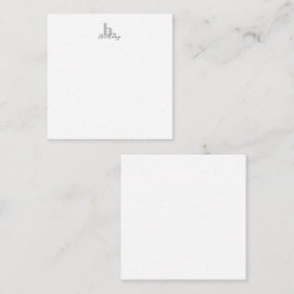 Einfache moderne Monogram-Elegante Skripte Mitteilungskarte