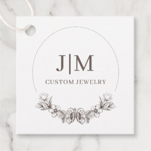 Einfache moderne Monogram Jeweler Product Hang Tag Geschenkanhänger