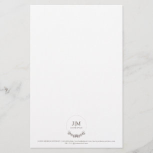 Einfache moderne Monogram Jeweler Square Business  Briefpapier