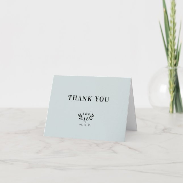 Einfache moderne Monogram Wedding Dankeschön Card Dankeskarte (Vorderseite)