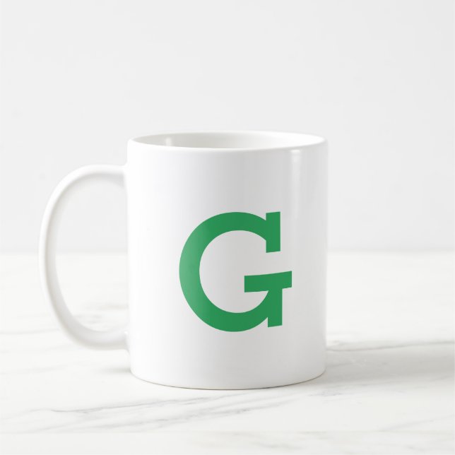 Einfache moderne Monogramm-Anfangsbuchstaben in Gr Kaffeetasse (Links)