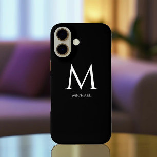 Einfache moderne Monogramm iPhone 16 Hülle