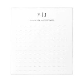 Einfache moderne, monogramm gepunktete Linien Notizblock