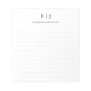 Einfache moderne, monogramm gepunktete Linien Notizblock