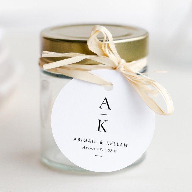 Einfache moderne Monogramm-Hochzeit Geschenkanhänger (Von Creator hochgeladen)