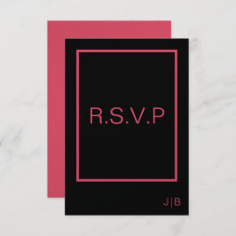 Einfache moderne monogramm Hochzeit RSVP CARD