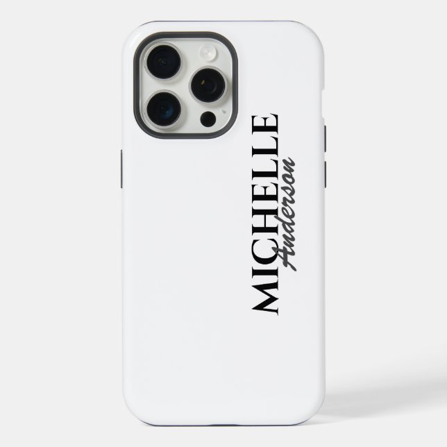 Einfache moderne Monogramm iPhone Hülle (Rückseite)