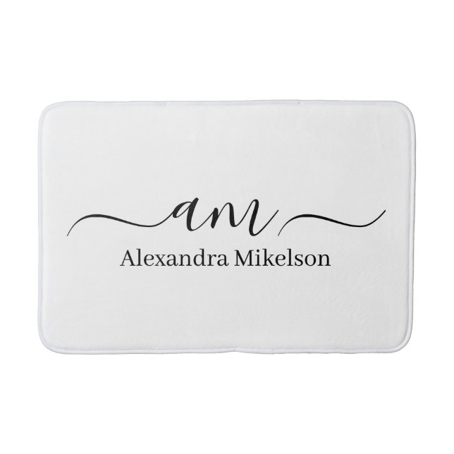Einfache, moderne Monogramm Minimalistische Badema Badematte (Vorderseite)