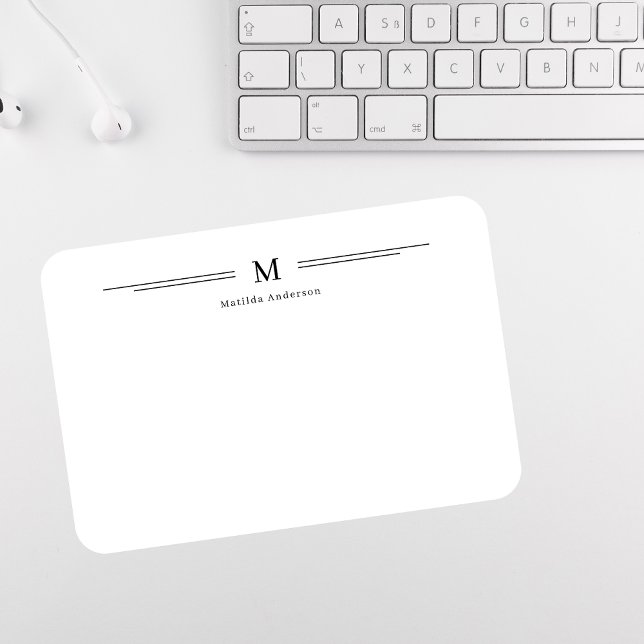 Einfache, moderne Monogramm Name-Familie Mitteilungskarte (Von Creator hochgeladen)