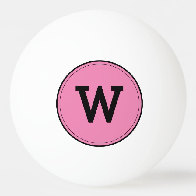 Einfache, moderne Monogramm Pink Ping Pong Ball Tischtennisball (Vorderseite)
