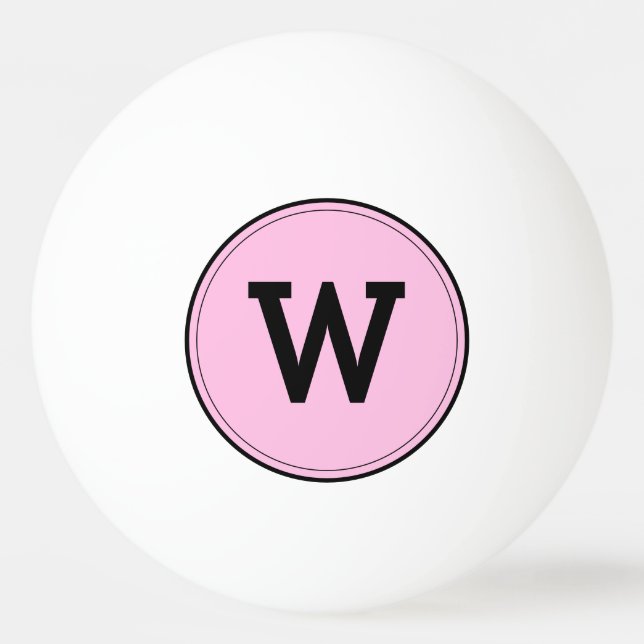 Einfache, moderne Monogramm Pink Ping Pong Ball Tischtennisball (Vorderseite)