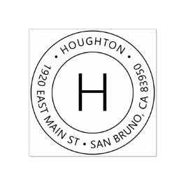 Einfache moderne Monogramm-Rücksendeadresse Gummistempel