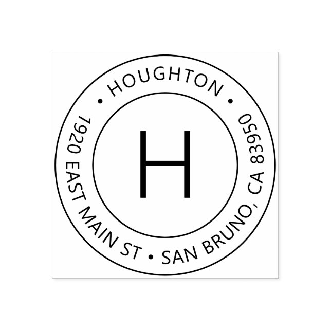 Einfache moderne Monogramm-Rücksendeadresse Gummistempel (Prägung)