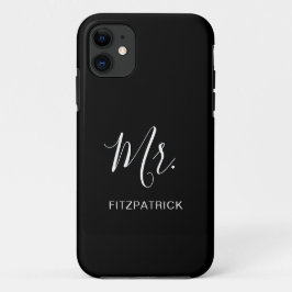 Einfache Moderne Mr. Groom Newlywed Elegant Case-Mate iPhone Hülle