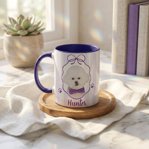 Einfache moderne Namens- und Fototasse für Haustie Tasse