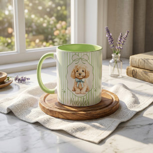 Einfache moderne Namens- und Fototasse für Haustie Tasse
