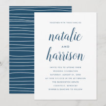 Einfache moderne Navy-Script-Hochzeit