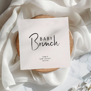 Einfache, moderne, neutrale Babybrunch Napkins Serviette