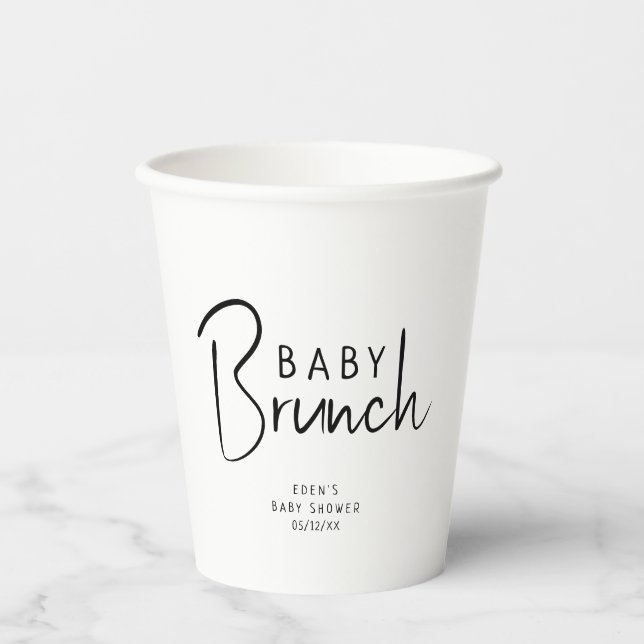 Einfache moderne neutrale Babybrunch Pappbecher (Vorderseite)