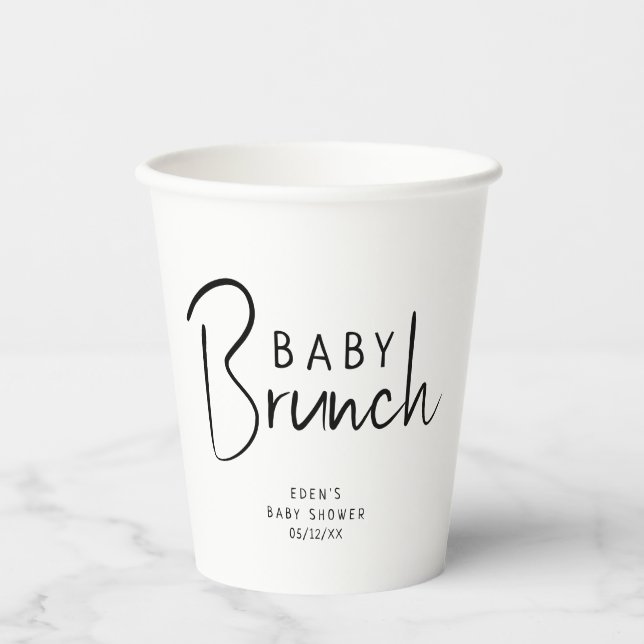 Einfache moderne neutrale Babybrunch Pappbecher (Vorderseite)