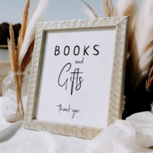 Einfache moderne neutrale Babyduschbücher und Gesc Poster