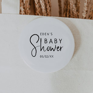 Einfache, moderne, neutrale Babydusche Button