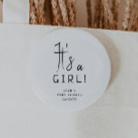 Einfache moderne neutrale Babydusche Es ist ein Mä Button<br><div class="desc">Mit unserer einfachen, modernen, neutralen Babydusche feiern Sie Ihre Kleine. Es handelt sich um eine Mädchentaste mit einem minimalistischen Schwarz-Weiß-Design, das modern und hübsch ist. Das moderne, geschlechtsneutrale Ambiente mit seiner sauberen, boho-inspiriert Ästhetik eignet sich perfekt, um einen kleinen Jungen oder ein Mädchen zu jeder Jahreszeit willkommen zu heißen -...</div>